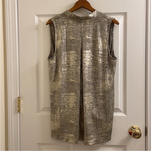 Anthropologie, Akemi + Kin Metallic Hold and gray Drape Tank Top, Size XS - Picture 4 of 16